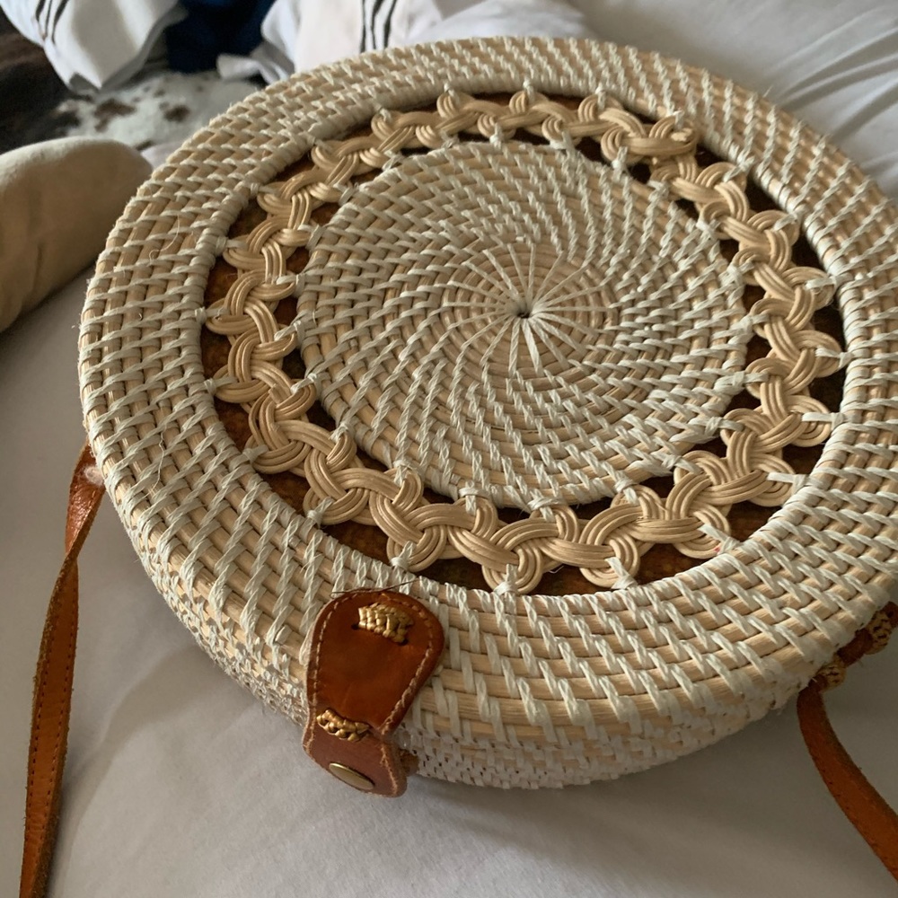 Round woven bag rare $55